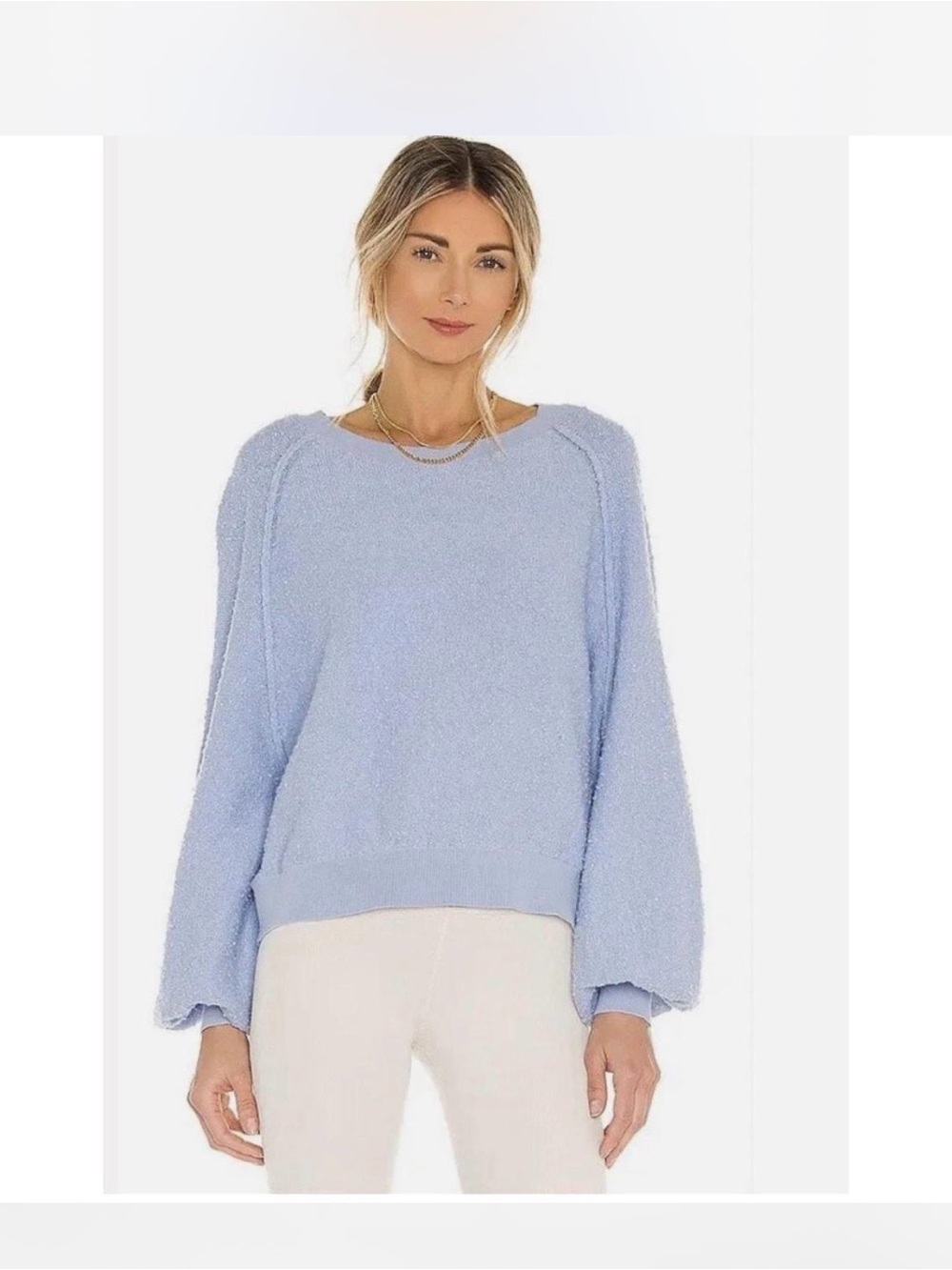 Free People Light Blue Sweater Top